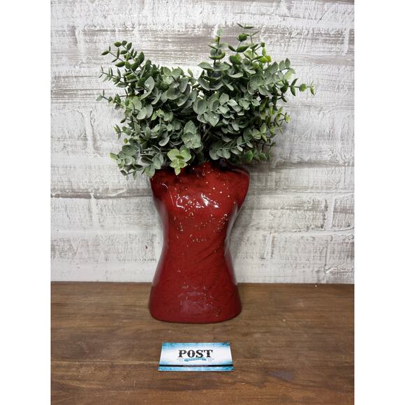 Large Red Asian Shirt Vase - Picture 1 of 5